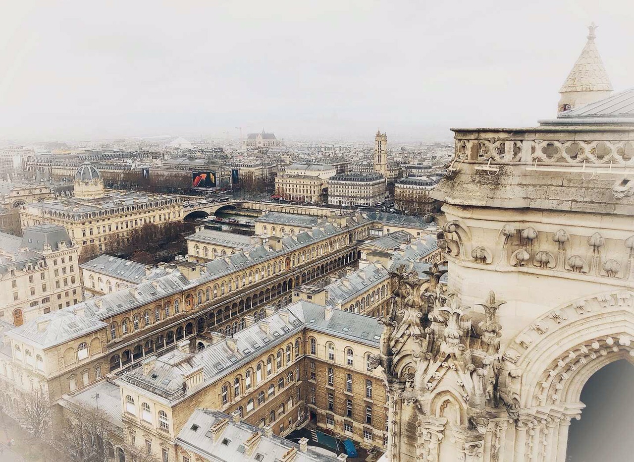 巴黎圣母院俯视图图片